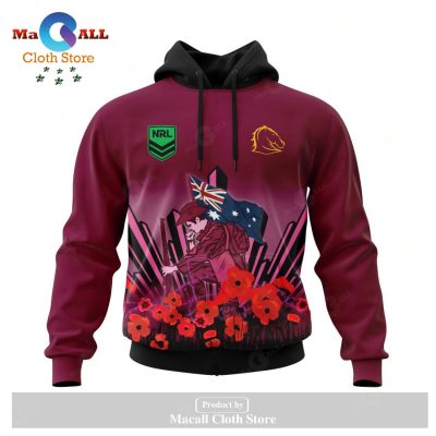 Personalized NRL Brisbane Broncos - Specialized 2023 Anzac Jersey Concepts Hoodie Sweatshirt 3D LIMITED EDITION -soulcals