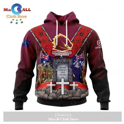 Personalized NRL Brisbane Broncos - Specialized Anzac Jersey Concepts Hoodie Sweatshirt 3D LIMITED EDITION -soulcals