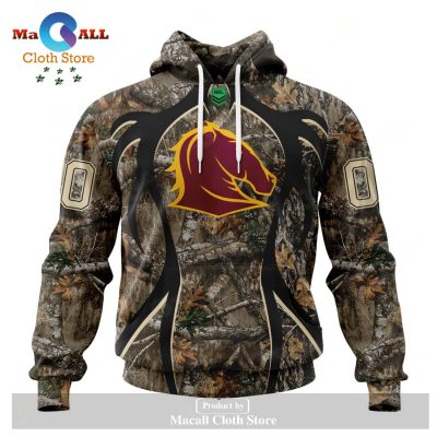 Personalized NRL Brisbane Broncos - Specialized Hunting Camo Hoodie Sweatshirt 3D LIMITED EDITION -soulcals