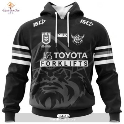 Personalized NRL Canberra Raiders Monochrome Design Hoodie Sweatshirt 3D -soulcals