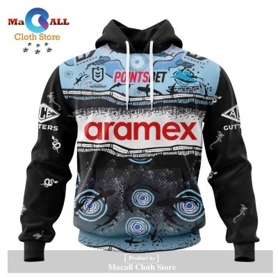Personalized NRL Cronulla-Sutherland Sharks Indigenous Kits 2023 Hoodie Sweatshirt 3D LIMITED EDITION -soulcals