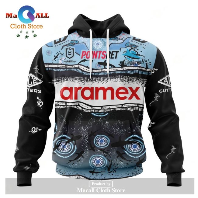 Personalized NRL Cronulla-Sutherland Sharks Indigenous Kits 2023 Hoodie Sweatshirt 3D LIMITED EDITION -soulcals