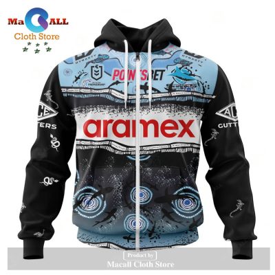 Personalized NRL Cronulla-Sutherland Sharks Indigenous Kits 2023 Hoodie Sweatshirt 3D LIMITED EDITION -soulcals