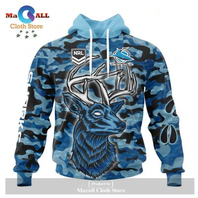 Personalized NRL Cronulla-Sutherland Sharks Special Camo Deer Hunting Hoodie Sweatshirt 3D LIMITED EDITION -soulcals