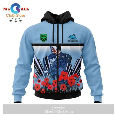 Personalized NRL Cronulla-Sutherland Sharks - Specialized 2023 Anzac Jersey Concepts Hoodie Sweatshirt 3D LIMITED EDITION -soulcals