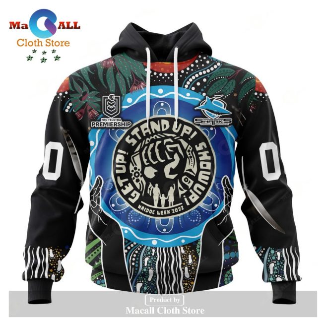 Personalized NRL Cronulla-Sutherland Sharks - Specialized Concepts Kits For Naidoc Event Hoodie Sweatshirt 3D LIMITED EDITION -soulcals
