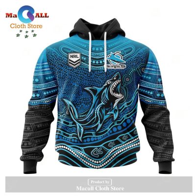 Personalized NRL Cronulla-Sutherland Sharks - Specialized Indigenous Concept With Team Mascot Hoodie Sweatshirt 3D LIMITED EDITION -soulcals