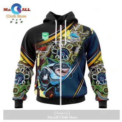 Personalized NRL Cronulla-Sutherland Sharks - Specialized Indigenous Concept With Team Mascot Hoodie Sweatshirt 3D LIMITED EDITION -soulcals