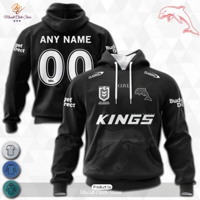 Personalized NRL Dolphins Monochrome Design Hoodie Sweatshirt 3D -soulcals