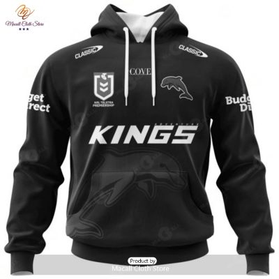 Personalized NRL Dolphins Monochrome Design Hoodie Sweatshirt 3D -soulcals