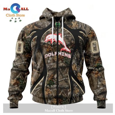 Personalized NRL Dolphins - Specialized Hunting Camo Hoodie Sweatshirt 3D LIMITED EDITION -soulcals
