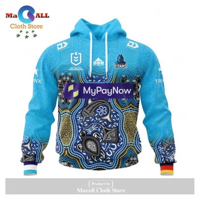 Personalized NRL Gold Coast Titans Indigenous Kits 2023 Hoodie Sweatshirt 3D LIMITED EDITION -soulcals
