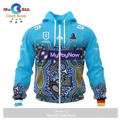 Personalized NRL Gold Coast Titans Indigenous Kits 2023 Hoodie Sweatshirt 3D LIMITED EDITION -soulcals