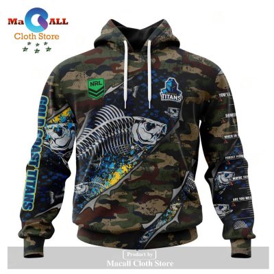 Personalized NRL Gold Coast Titans Special Camo Fishing Hoodie Sweatshirt 3D LIMITED EDITION -soulcals