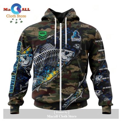 Personalized NRL Gold Coast Titans Special Camo Fishing Hoodie Sweatshirt 3D LIMITED EDITION -soulcals