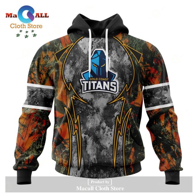 Personalized NRL Gold Coast Titans - Specialized Design Wih Camo Concepts For Hungting In Forest Hoodie Sweatshirt 3D LIMITED EDITION -soulcals