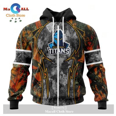 Personalized NRL Gold Coast Titans - Specialized Design Wih Camo Concepts For Hungting In Forest Hoodie Sweatshirt 3D LIMITED EDITION -soulcals