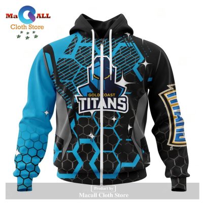 Personalized NRL Gold Coast Titans - Specialized Design With MotoCross Syle Hoodie Sweatshirt 3D LIMITED EDITION -soulcals