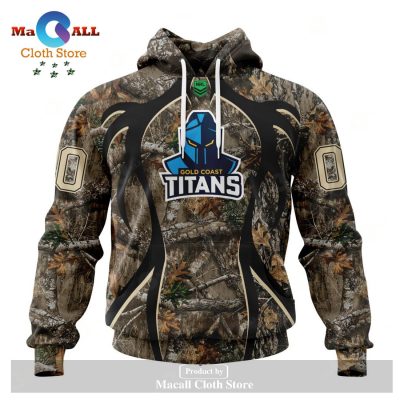 Personalized NRL Gold Coast Titans - Specialized Hunting Camo Hoodie Sweatshirt 3D LIMITED EDITION -soulcals