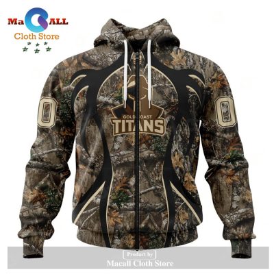 Personalized NRL Gold Coast Titans - Specialized Hunting Camo Hoodie Sweatshirt 3D LIMITED EDITION -soulcals