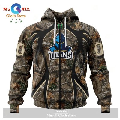 Personalized NRL Gold Coast Titans - Specialized Hunting Camo Hoodie Sweatshirt 3D LIMITED EDITION -soulcals
