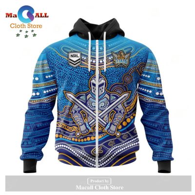 Personalized NRL Gold Coast Titans - Specialized Indigenous Concept With Team Mascot Hoodie Sweatshirt 3D LIMITED EDITION -soulcals