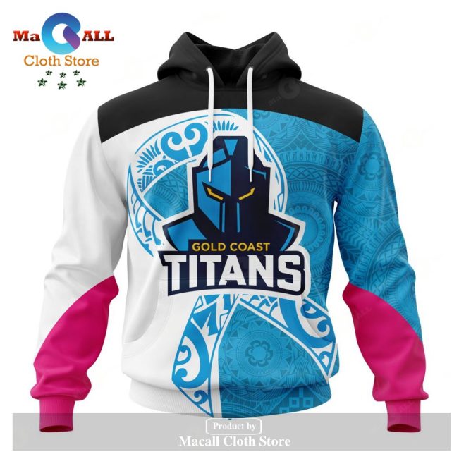 Personalized NRL Gold Coast Titans Specialized Kits Samoa Fight Cancer Hoodie Sweatshirt 3D LIMITED EDITION -soulcals