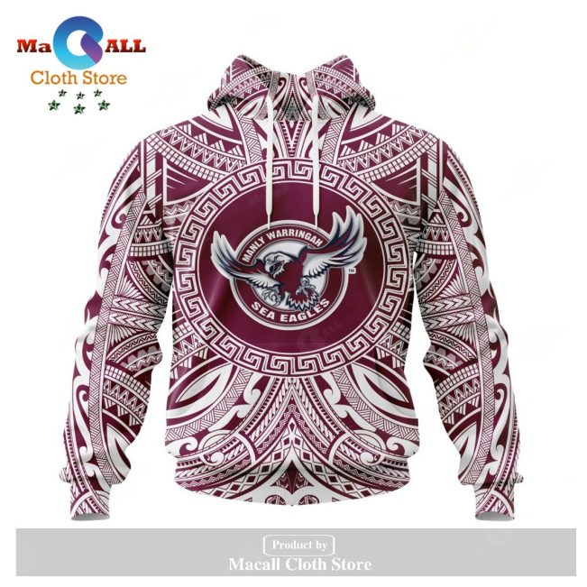 Personalized NRL Manly Warringah Sea Eagles Polynesian Concept Kits Hoodie Sweatshirt 3D LIMITED EDITION -soulcals
