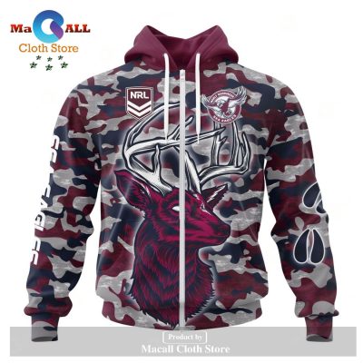 Personalized NRL Manly Warringah Sea Eagles Special Camo Deer Hunting Hoodie Sweatshirt 3D LIMITED EDITION -soulcals