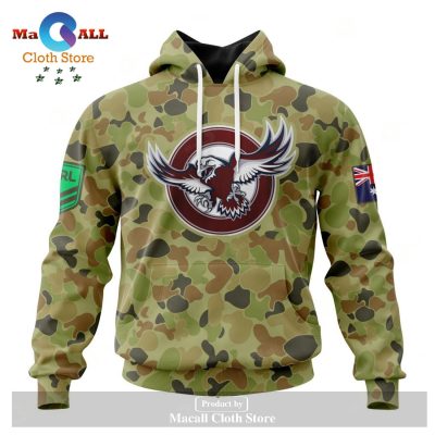 Personalized NRL Manly Warringah Sea Eagles Special Military Camo Kits Hoodie Sweatshirt 3D LIMITED EDITION -soulcals