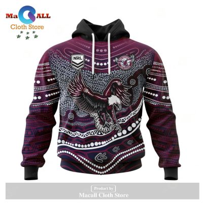 Personalized NRL Manly Warringah Sea Eagles - Specialized Indigenous Concept With Team Mascot Hoodie Sweatshirt 3D LIMITED EDITION -soulcals