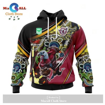 Personalized NRL Manly Warringah Sea Eagles - Specialized Indigenous Concept With Team Mascot Hoodie Sweatshirt 3D LIMITED EDITION -soulcals
