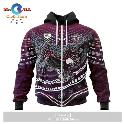 Personalized NRL Manly Warringah Sea Eagles - Specialized Indigenous Concept With Team Mascot Hoodie Sweatshirt 3D LIMITED EDITION -soulcals