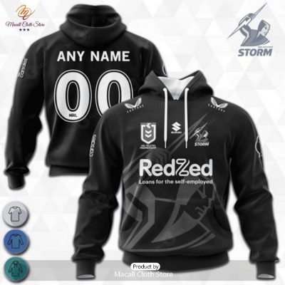 Personalized NRL Melbourne Storm Monochrome Design Hoodie Sweatshirt 3D -soulcals
