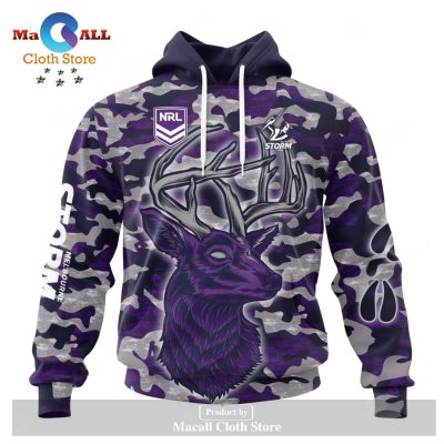 Personalized NRL Melbourne Storm Special Camo Deer Hunting Hoodie Sweatshirt 3D LIMITED EDITION -soulcals