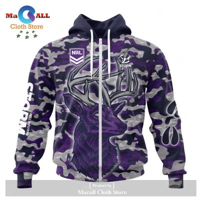 Personalized NRL Melbourne Storm Special Camo Deer Hunting Hoodie Sweatshirt 3D LIMITED EDITION -soulcals