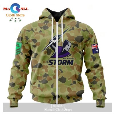 Personalized NRL Melbourne Storm Special Military Camo Kits Hoodie Sweatshirt 3D LIMITED EDITION -soulcals