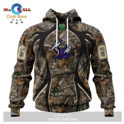 Personalized NRL Melbourne Storm - Specialized Hunting Camo Hoodie Sweatshirt 3D LIMITED EDITION -soulcals