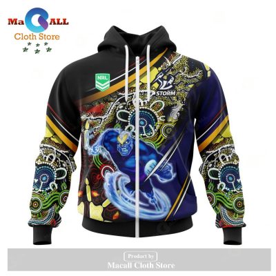 Personalized NRL Melbourne Storm - Specialized Indigenous Concept With Team Mascot Hoodie Sweatshirt 3D LIMITED EDITION -soulcals