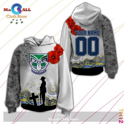Personalized NRL New Zealand Warriors Anzac Day Hoodie Sweatshirt 3D LIMITED EDITION -soulcals