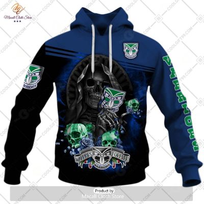 Personalized NRL New Zealand Warriors Skull Death Art Hoodie Sweatshirt 3D -soulcals