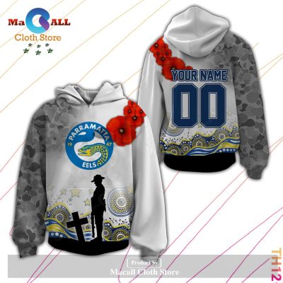 Personalized NRL Parramatta Eels Anzac Day Hoodie Sweatshirt 3D LIMITED EDITION -soulcals
