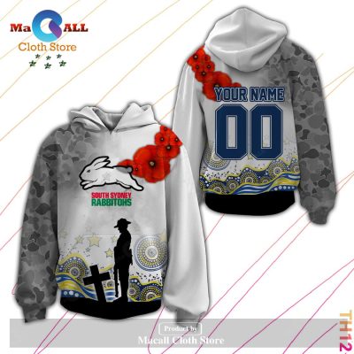 Personalized NRL South Sydney Rabbitohs Anzac Day Hoodie Sweatshirt 3D LIMITED EDITION -soulcals
