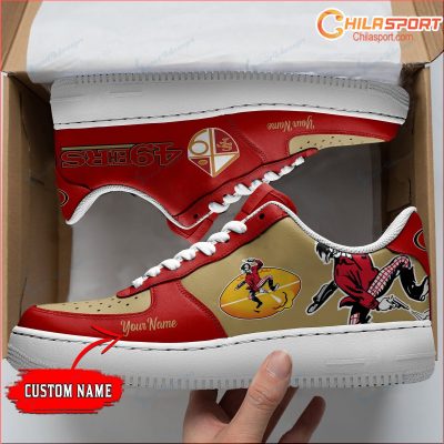Personalized San Francisco 49ers Air Force 1 Shoes Stylish Gift for Football Fan Sneakerheads Custom - soulcals