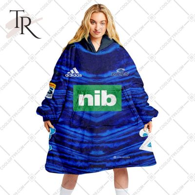 Personalized Super Rugby Blues Jersey Oodie, Flanket, Blanket Hoodie, Snuggie - soulcals