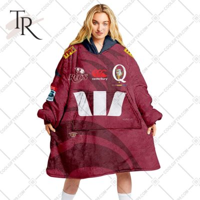 Personalized Super Rugby Queensland Reds Jersey Oodie, Flanket, Blanket Hoodie, Snuggie - soulcals