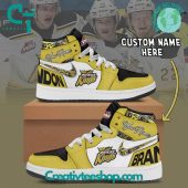WHL Brandon Wheat Kings Custom Name Air Jordan 1 Sneaker - soulcals.com