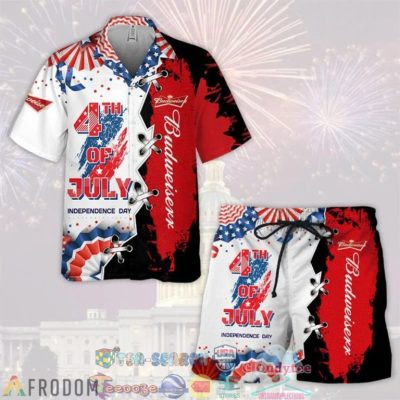 Budweiser Beer Independence Day Hawaiian Shirt And Shorts - Hot Sale 2025