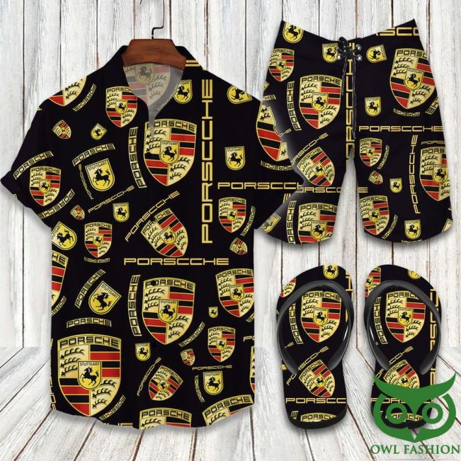 Porches with Logo Hawaiian Outfit Combo Flip Flops