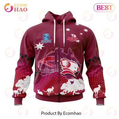 Reds SUPER RUGBY Specialized Concepts For Australia's Day Kits 3D Hoodie -soulcals